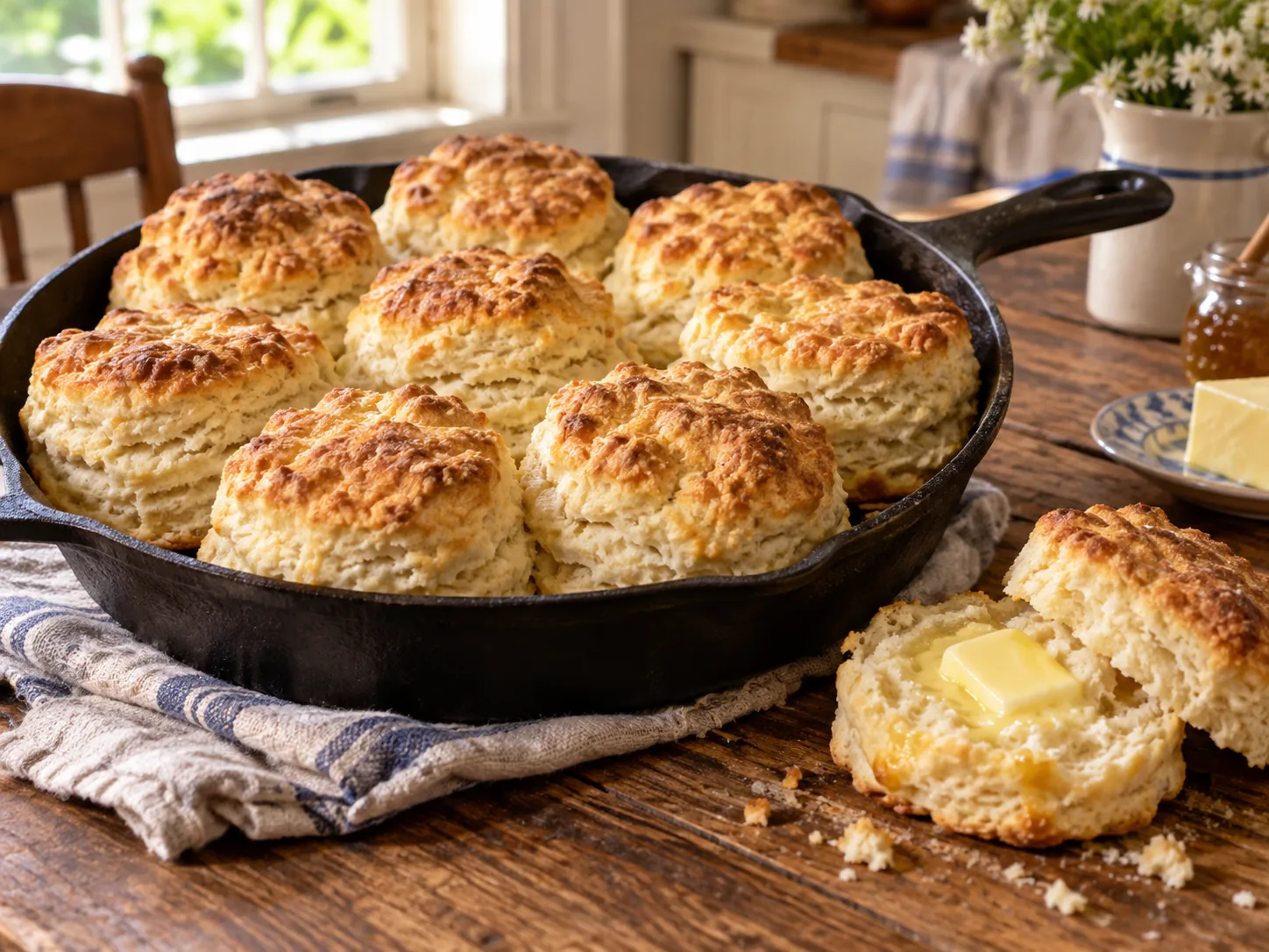 Flaky homemade Southern buttermilk biscuits