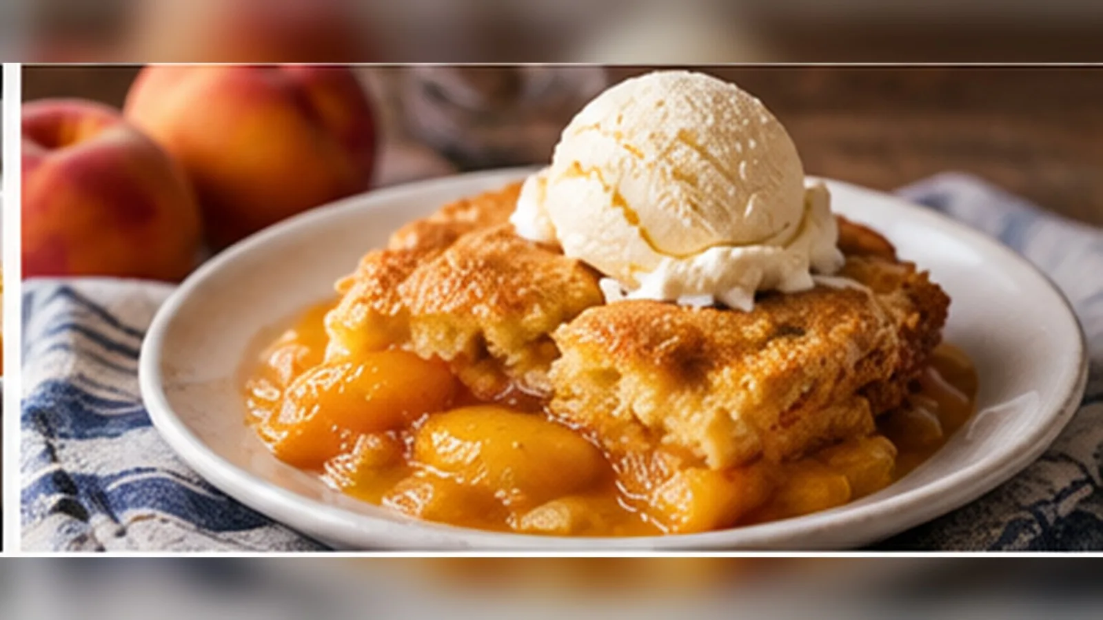 Peach Cobbler finished dish