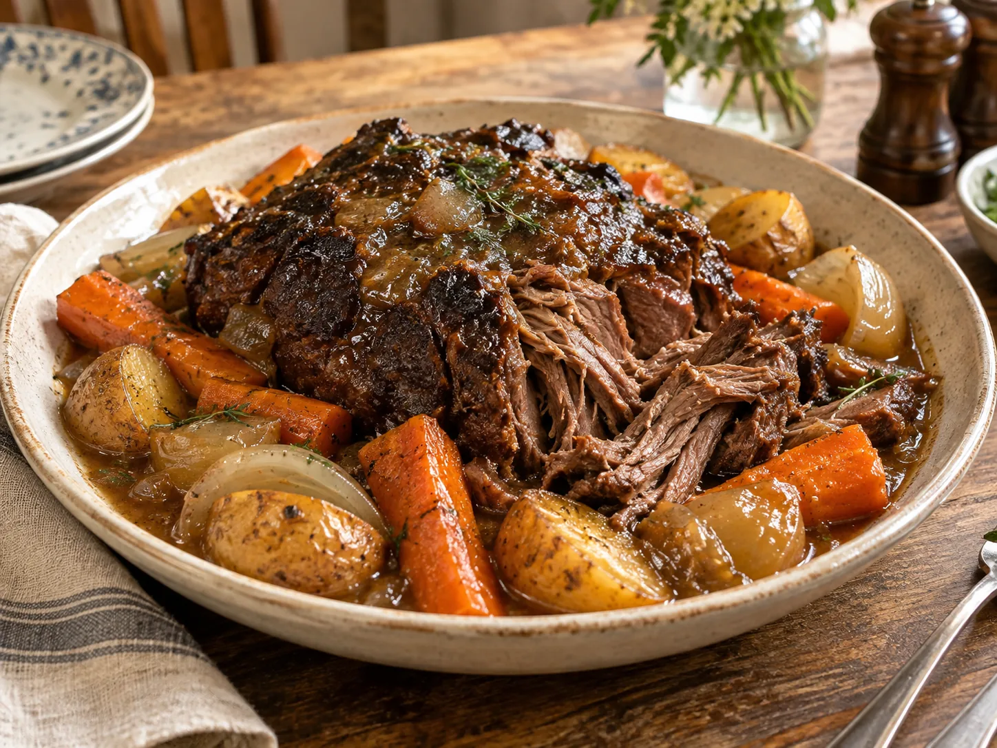Fork-tender Southern pot roast with vegetables