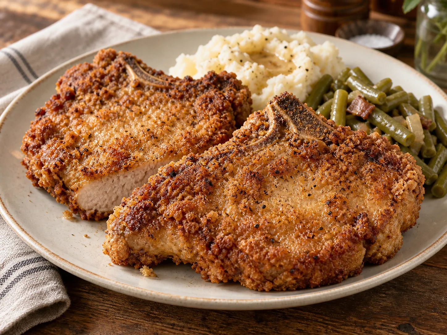 Crispy Southern fried pork chops